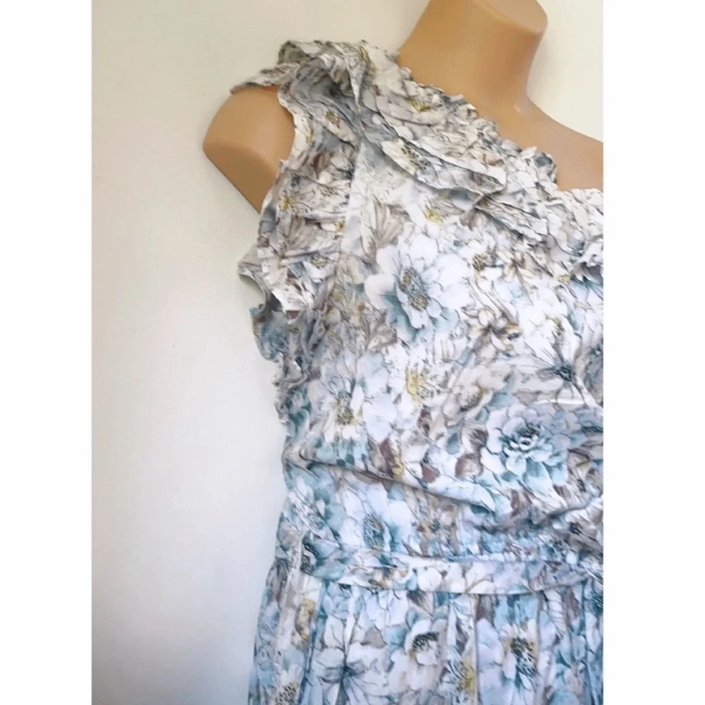 ✌🏼NWT HAPPY X NATURE Willow 1 shoulder mini Dress Kate Hudson XL elastic waist - Picture 7 of 10